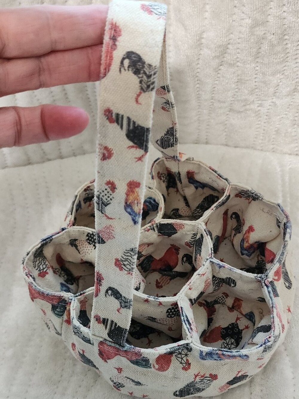Fabric Egg Basket, Holds 7 Eggs